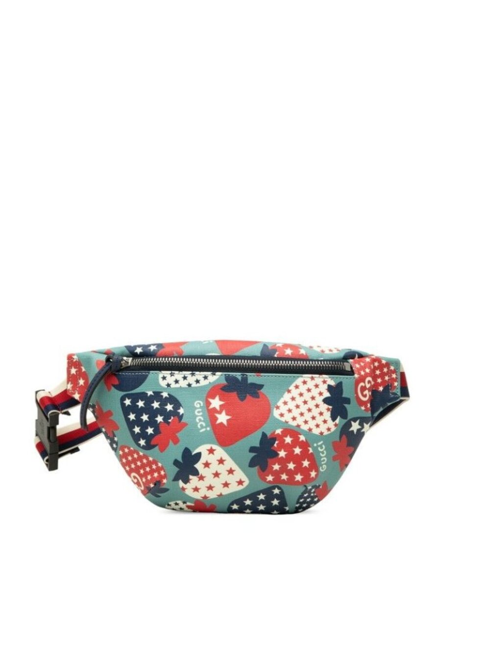 Gucci Children's Strawberry Seahorse Belt Bag Blue Multicolor